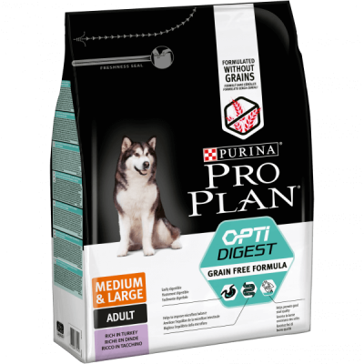 Pro Plan Dog Medium&Large Adult Sensitive Digestion Grain Free ćuretina hrana za pse